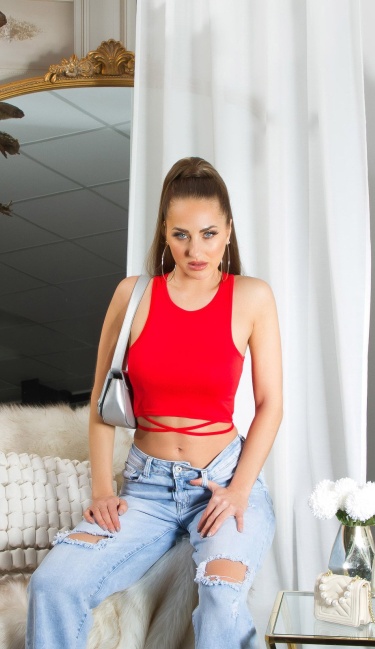 Musthave Crop Top Red